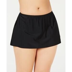 Island Escape Women's Black Plus Size Swim Skirt Size 22W